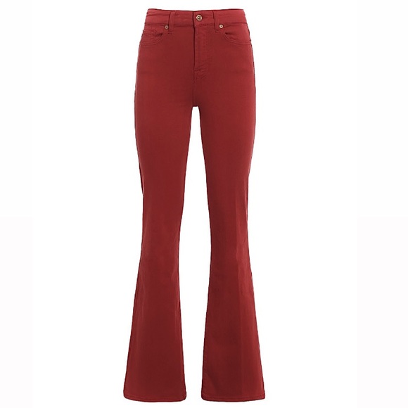 7 For All Mankind size 27 Rust Red Flare Jeans - Picture 1 of 6